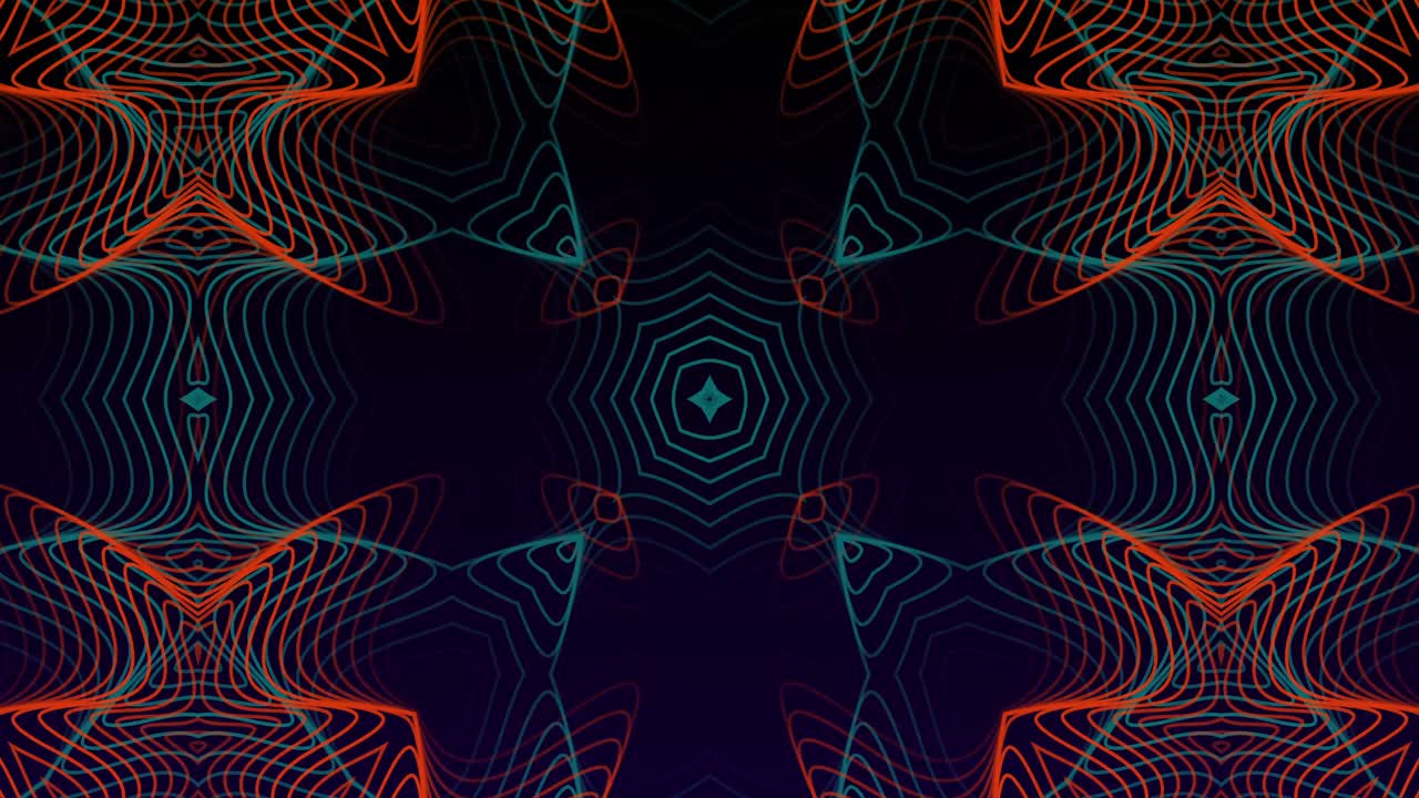 animación de formas abstractas que se mueven en movimiento hipnótico contra un fondo negro