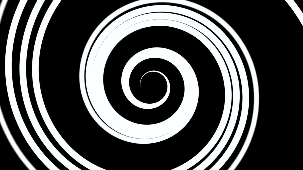 animación en espiral de hipnosis en blanco y negro - bucle sin costuras