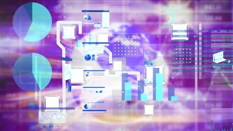 Animation-Von-Statistiken-Und-Datenverarbeitung-über-Computerplatine