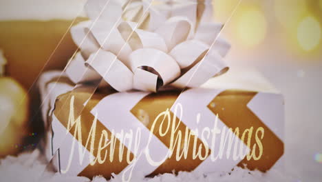 christmas presents wrapped in brown paper with white bows