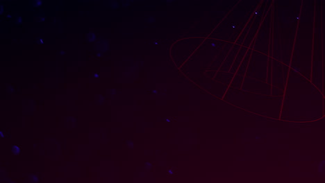 abstract geometric triangles in dark space with fly glitters