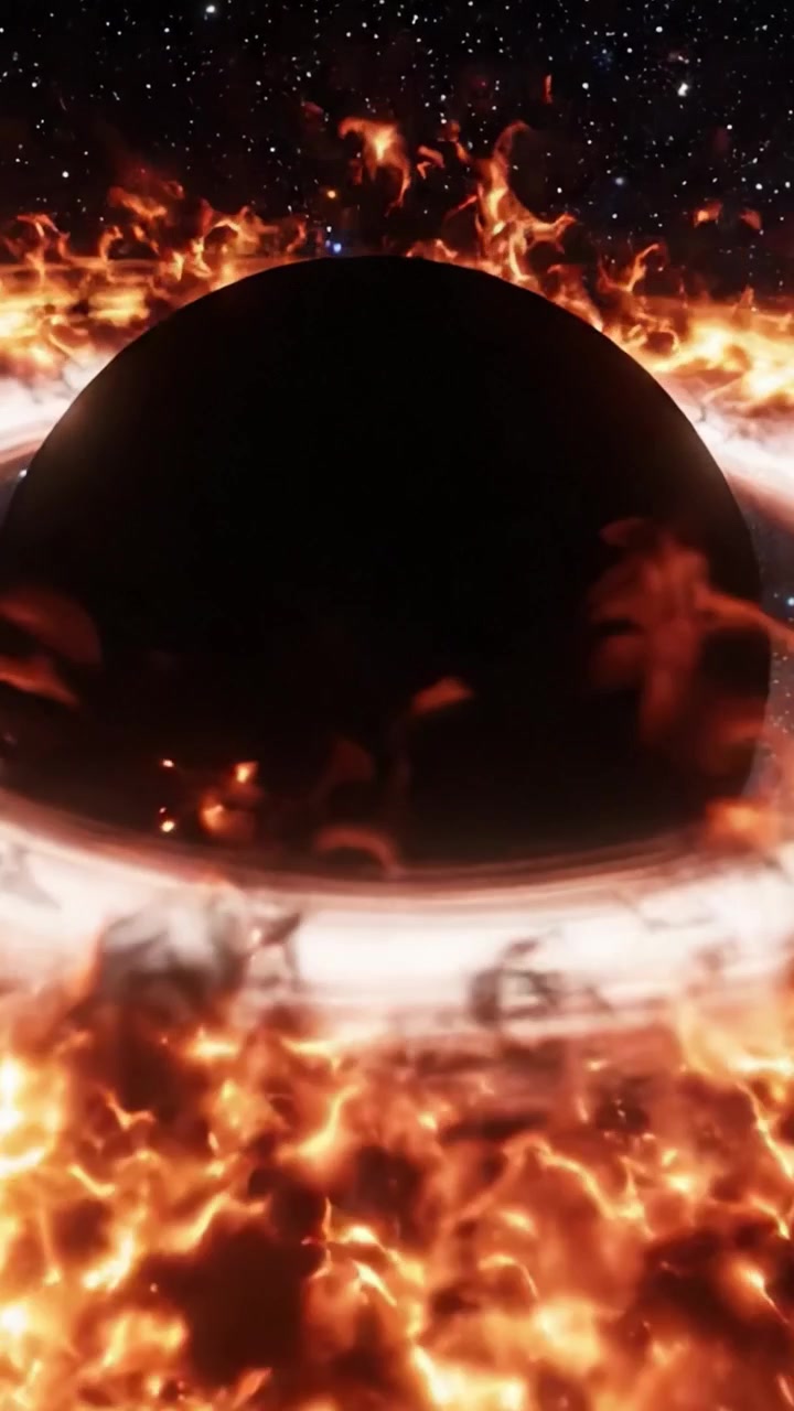 A Visually Stunning Depiction of a Black Hole Surrounded by a Vivid Accretion Disk and Stars, Capturing the Mysterious Nature of Space in Striking Detail