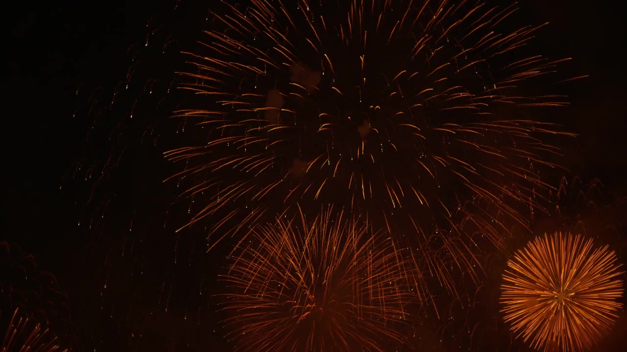 Fireworks on the sky at the Cannes Fireworks Festival at night
