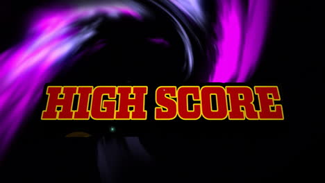 Animation-Von-Highscore-Text-über-Lichtspuren-Auf-Schwarzem-Hintergrund