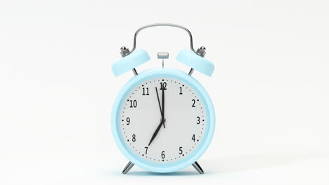 classic alarm clock, alarming at 7 o 'clock, 3d rendering.