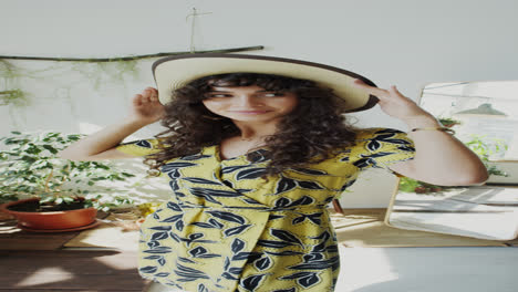 fashion blogger posing in summer look