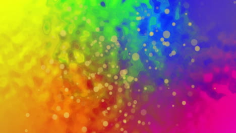 animación abstracta colorida con gradiente de arco iris y partículas brillantes