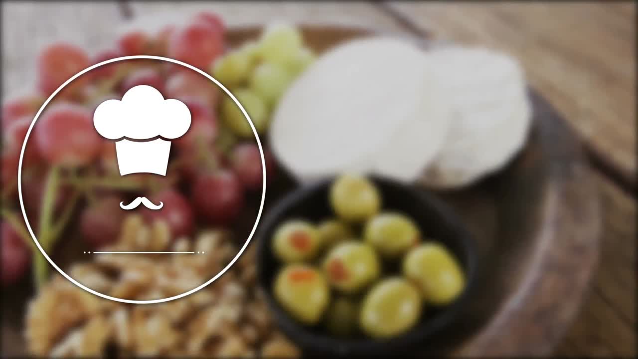 icono vectorial de sombrero de chef y bigote 4k