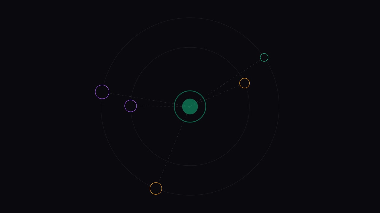 Abstract Motion Graphic of Rotating Orbital Circles