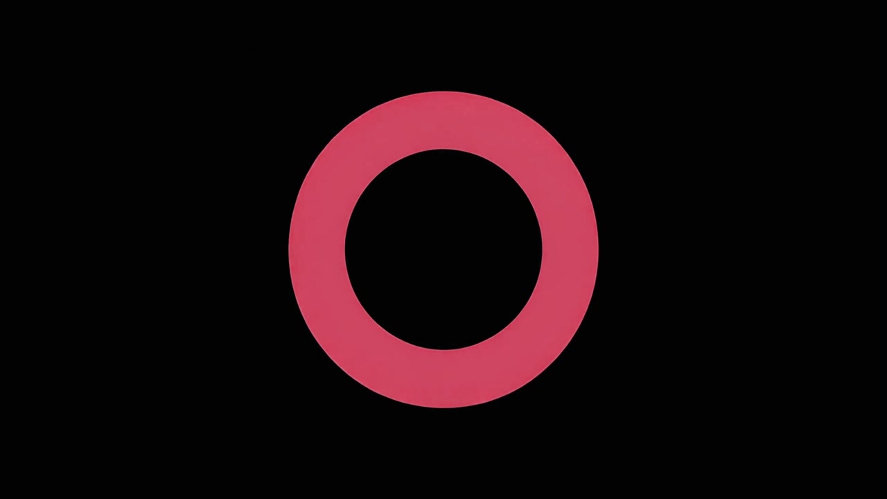 Abstract Animation of Expanding Pink Concentric Circles on Black Background