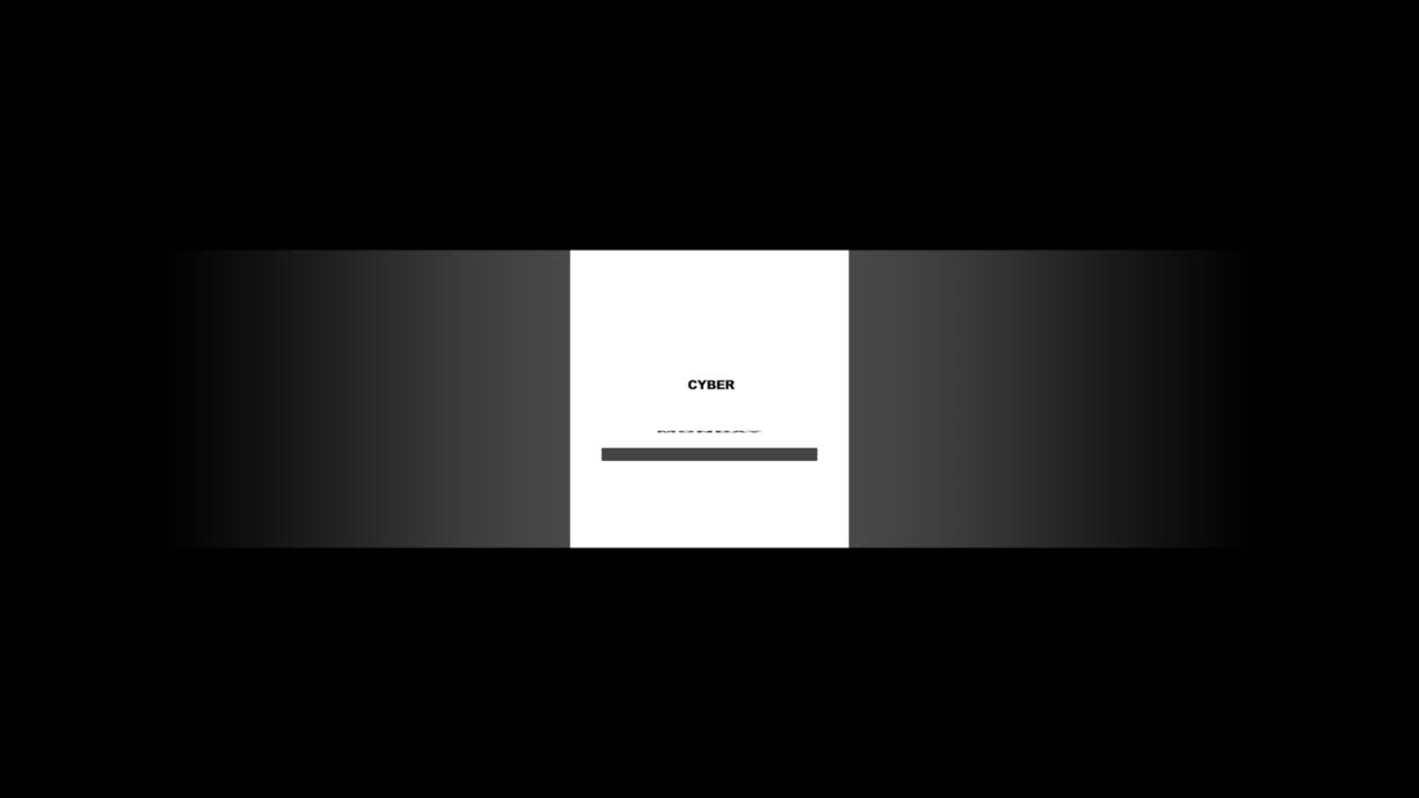 Cyber Monday text in frame on black modern gradient