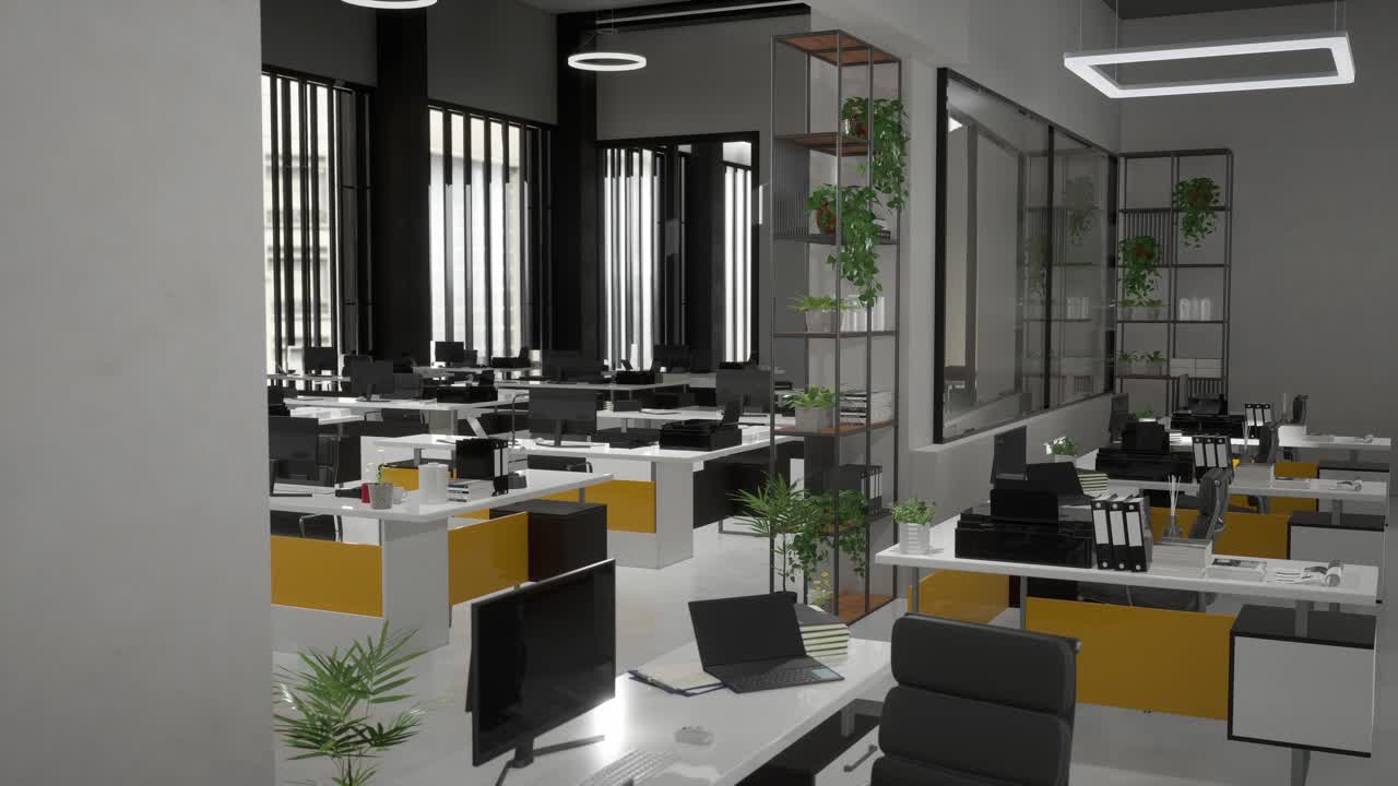 현대적인 오픈 플랜 사무실 공간