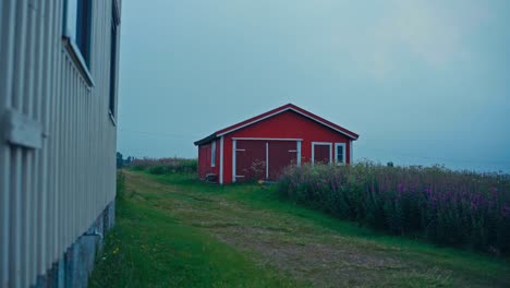 House In Rural Landscape Of Kokelv, Norway - Wide Shot