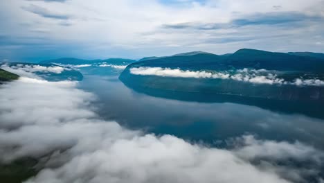 aerial footage beautiful nature norway.