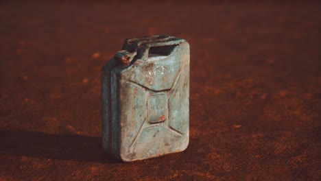un recipiente de combustible oxidado en el viejo desierto