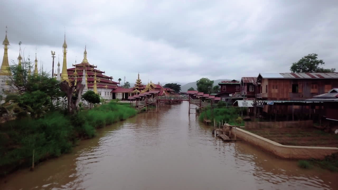 Aerial Shot Drifting Above Inle Lake, Myanmar (Burma) 02