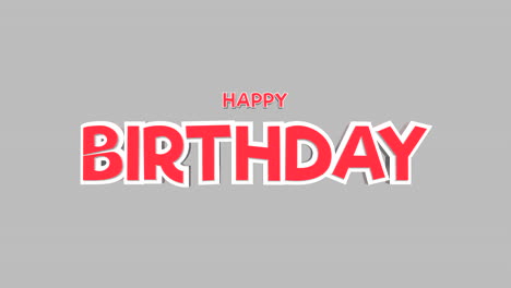 texto de feliz cumpleaños de dibujos animados en gradiente de moda gris
