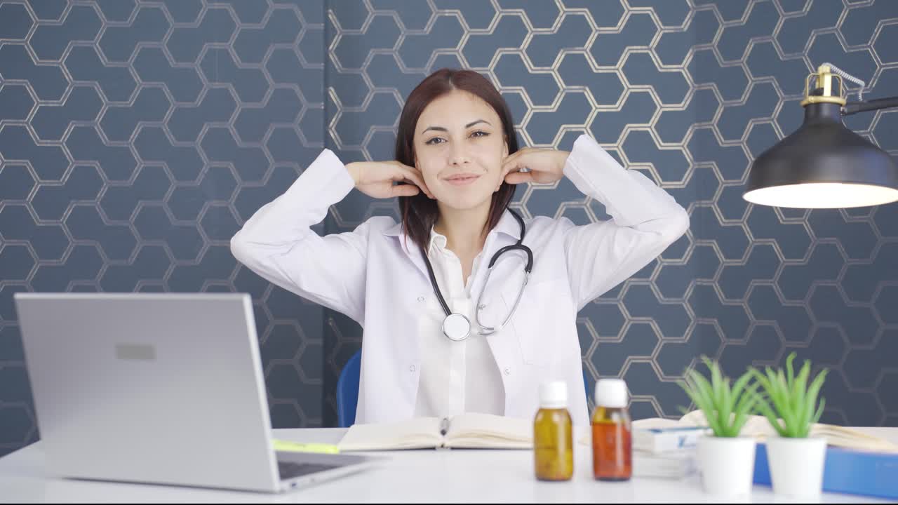 Woman doctor and woman doctor's coat.