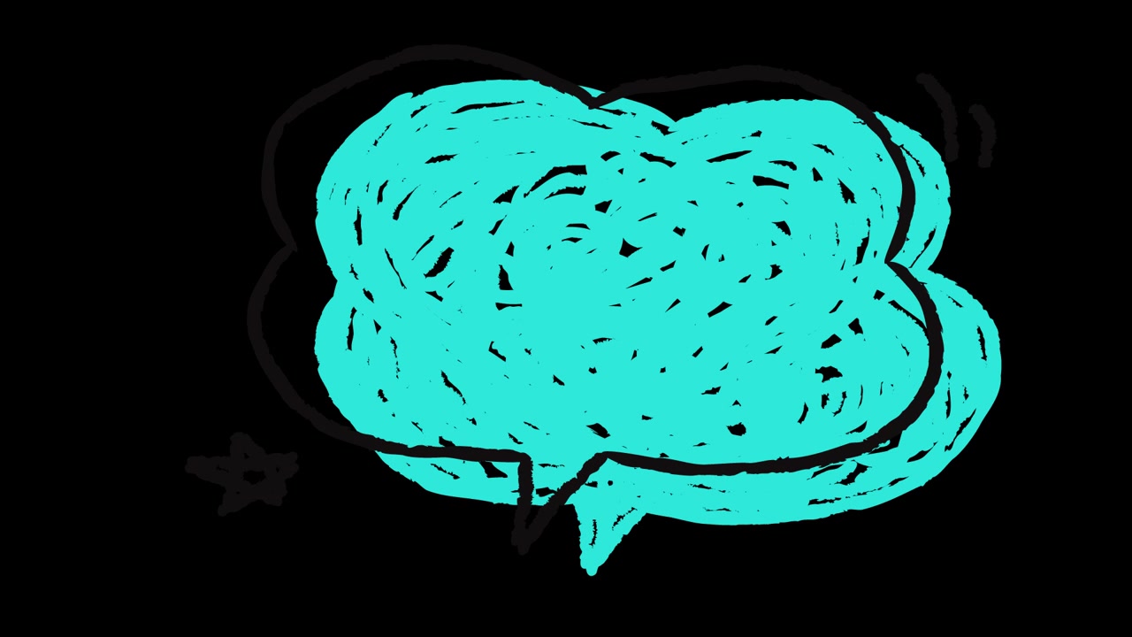 Hand-Drawn Animated Speech Bubble Appearing and Disappearing