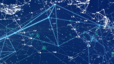 animación de la red de conexiones y procesamiento de datos