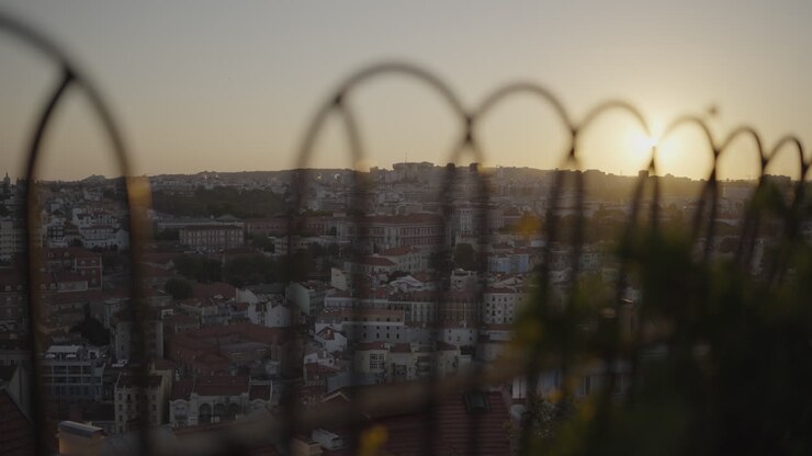 Sunset City View from Lisbon Rooftop