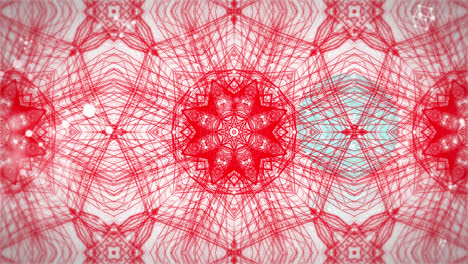 Animación-Del-Patrón-De-Mandala-En-Bucle-Rojo-Sobre-Fondo-Blanco.