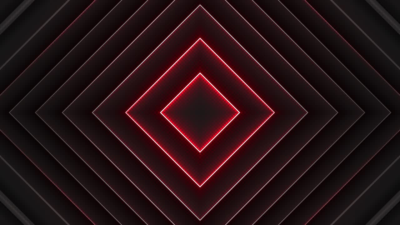 Abstract Geometric Pattern with Red Neon Lights