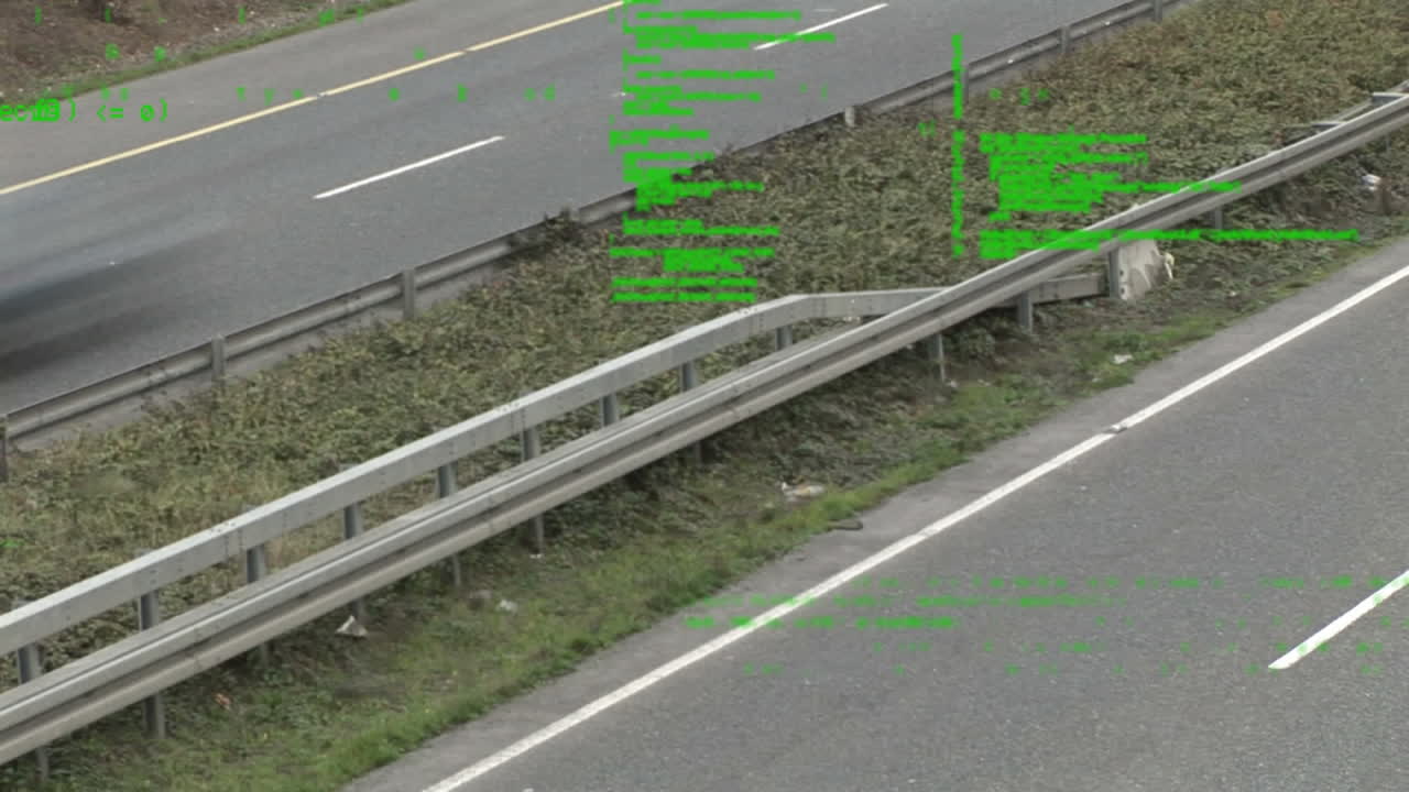 자동차와 함께 고속도로의 시간 경과