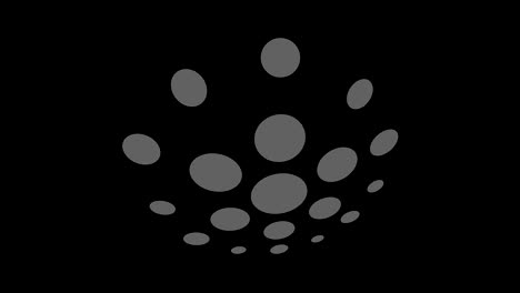 objeto gráfico en blanco y negro con efecto estroboscópico e hipnótico, que gira en el sentido de las agujas del reloj disminuyendo el tamaño de pantalla completa a desaparecer en el centro, en formato de video 16: 9