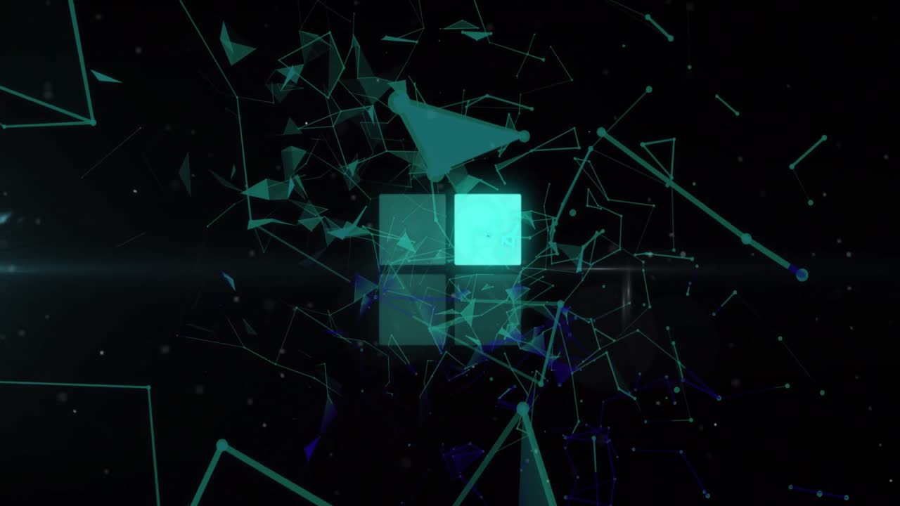 animación de la red de conexiones sobre fondo negro