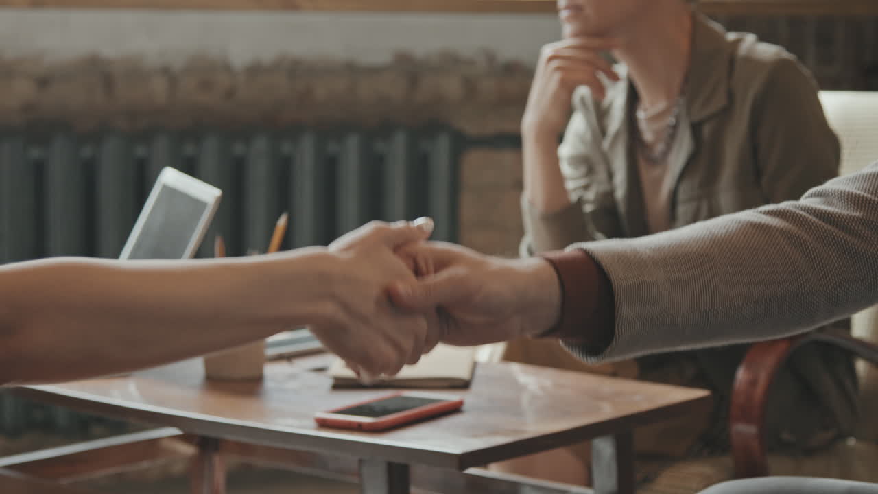 Close-Up of Multi-Ethnic Business Partners Shaking Hands