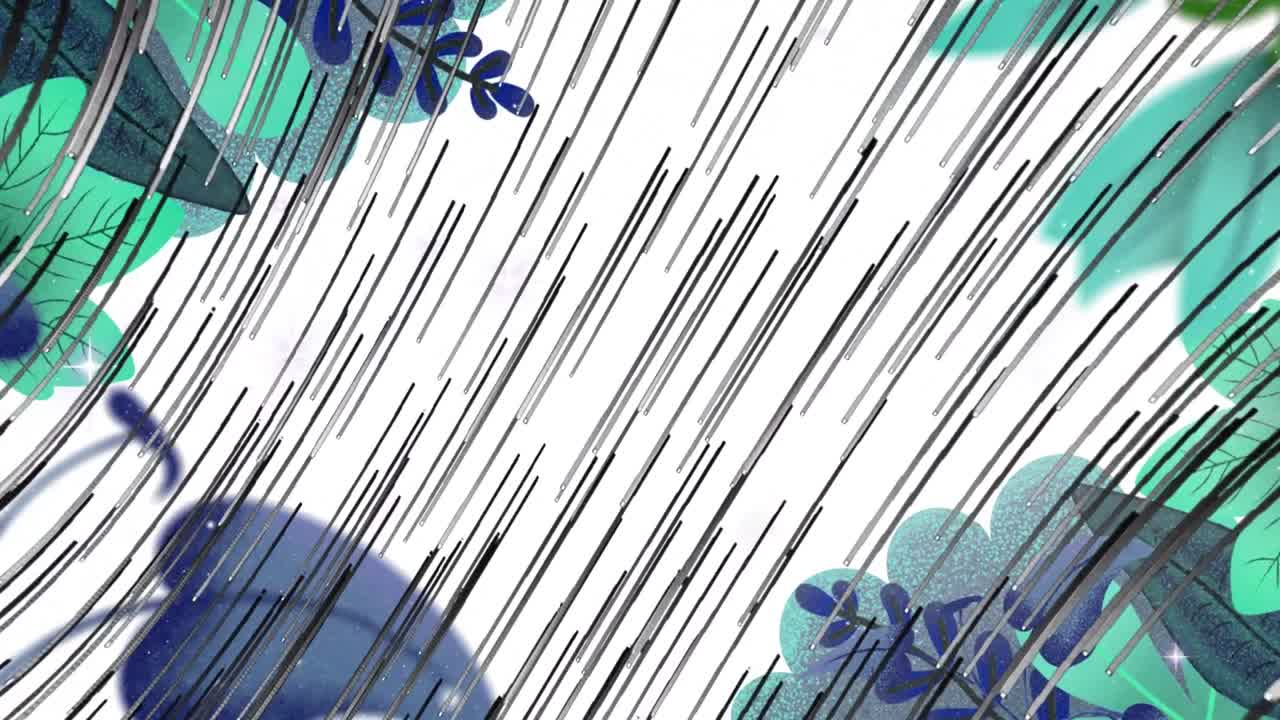 색 바탕에 잎 위의 선의 애니메이션.