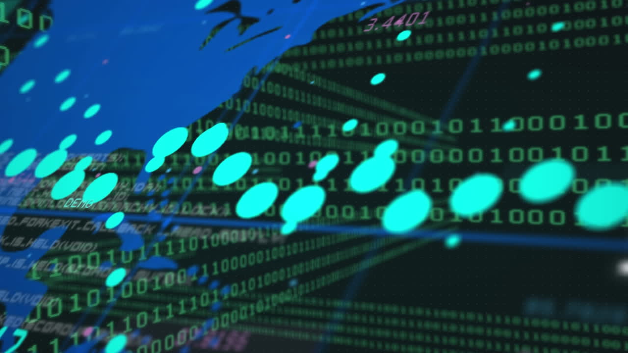 Animation of data processing over world map