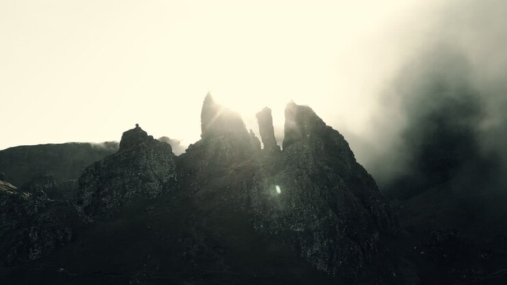 Misty Scottish Highlands Peaks