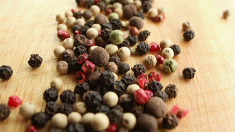 mixed peppercorns. dry mix peppercorns close up