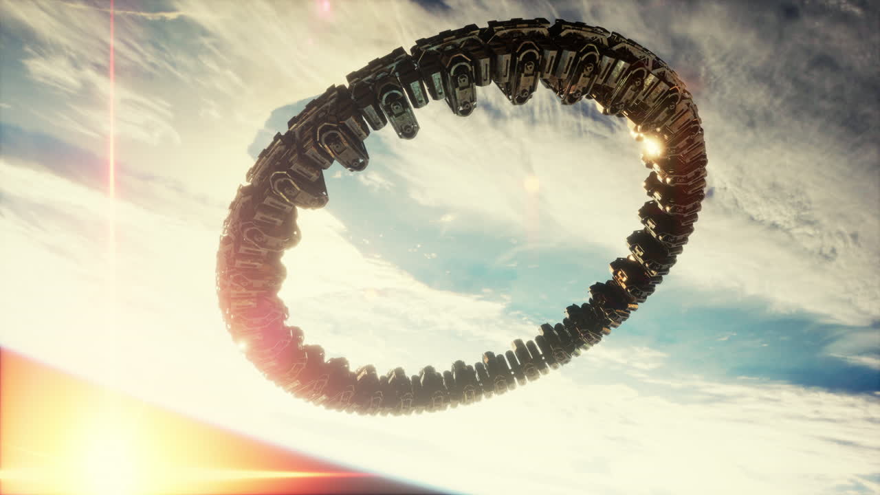 Alien mothership near Earth elements furnished by NASA