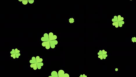simple animación de baile de tréboles con fondo negro