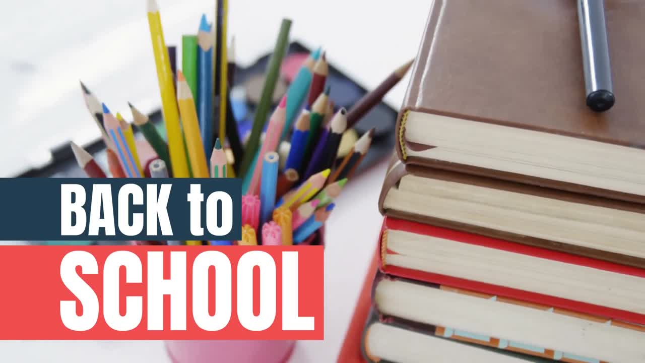 학교로 돌아가는 디지털 생성 비디오 4k