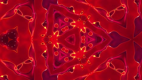 3d elegante abstracto en bucle bg como patrón simétrico ondulado como estructura caleidoscópica con ondas, vidrio líquido rojo con hermosos colores de gradiente. 4k animado fluido colorido de moda