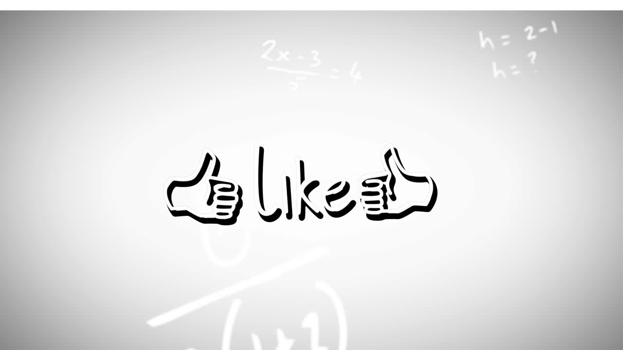 색 배경에 수학적 방정식 위에 같은 텍스트의 애니메이션