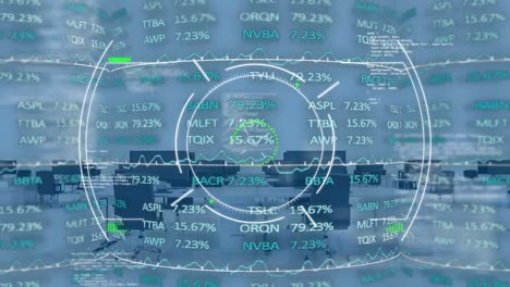 Animation-of-scope-scanning-and-data-processing-over-empty-office