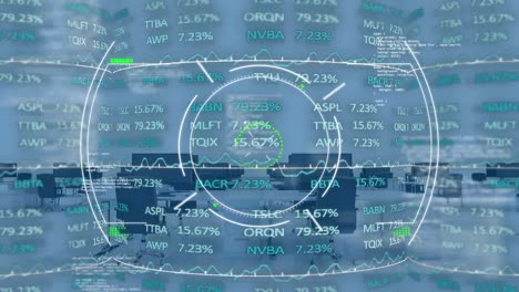 animación de escaneo de alcance y procesamiento de datos sobre una oficina vacía