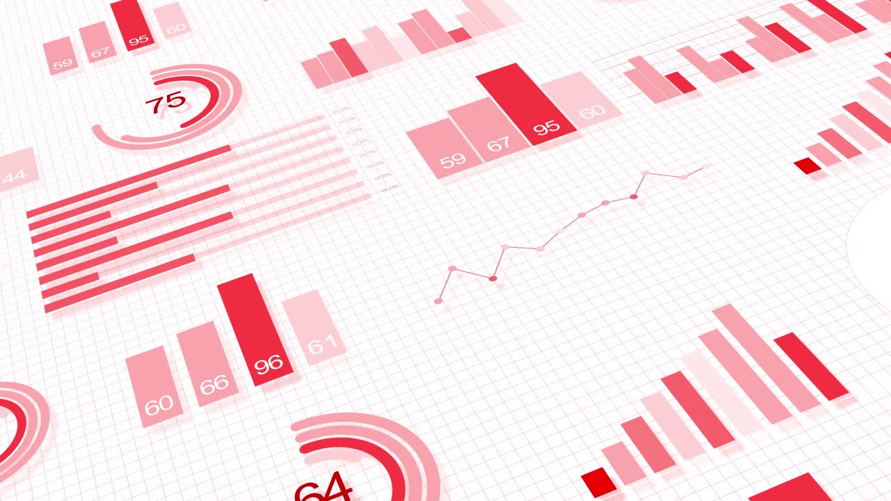 Data Visualization with Red and Pink Charts