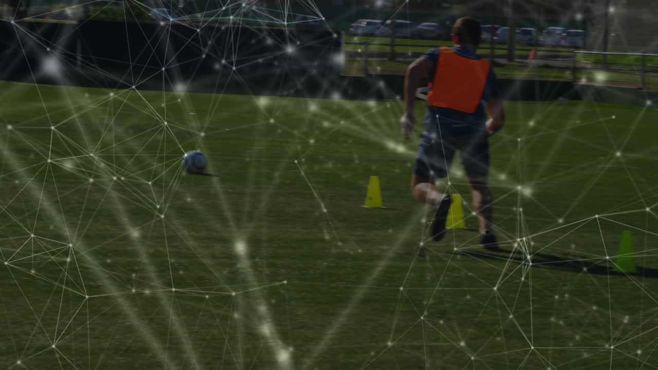 낮은 섹션 축구 팀 훈련과 함께 복잡한 네트워크