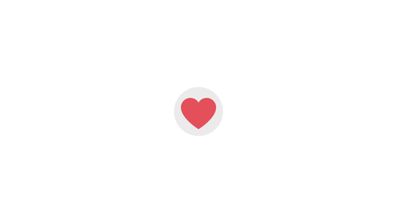 Animated Hand Cursor Clicks Red Heart Like Icon