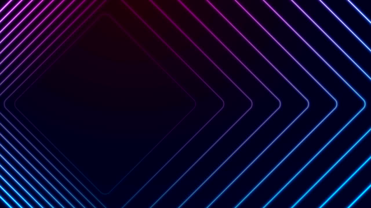 cuadrados de neón azul y púrpura fondo de movimiento futurista abstracto