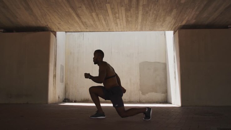 Man exercising in an urban setting