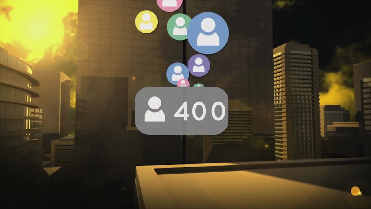 Premium stock video - Animation of social media icons and numbers over ...