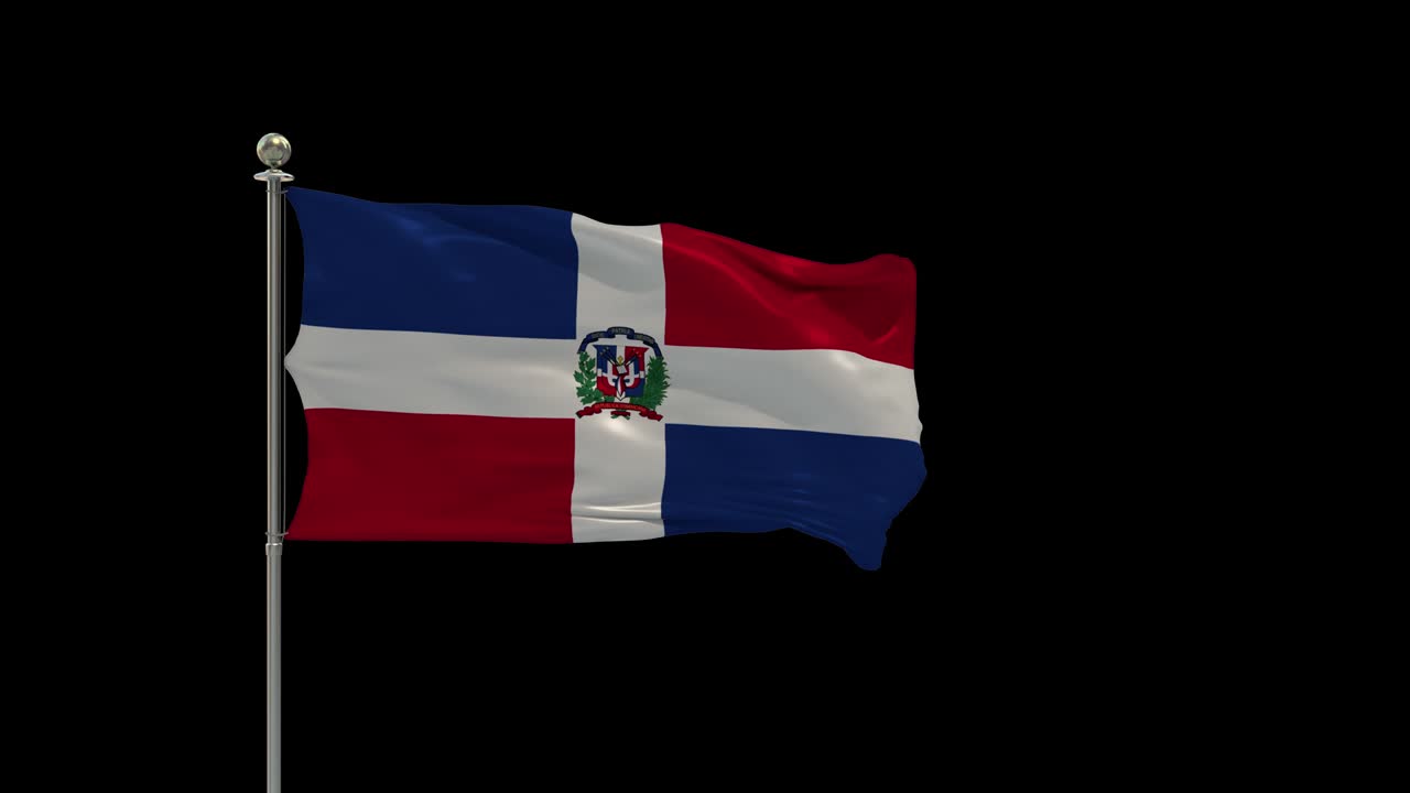 república dominicana varias banderas ondeando la bandera nacional en el poste, la bandera de la mesa
