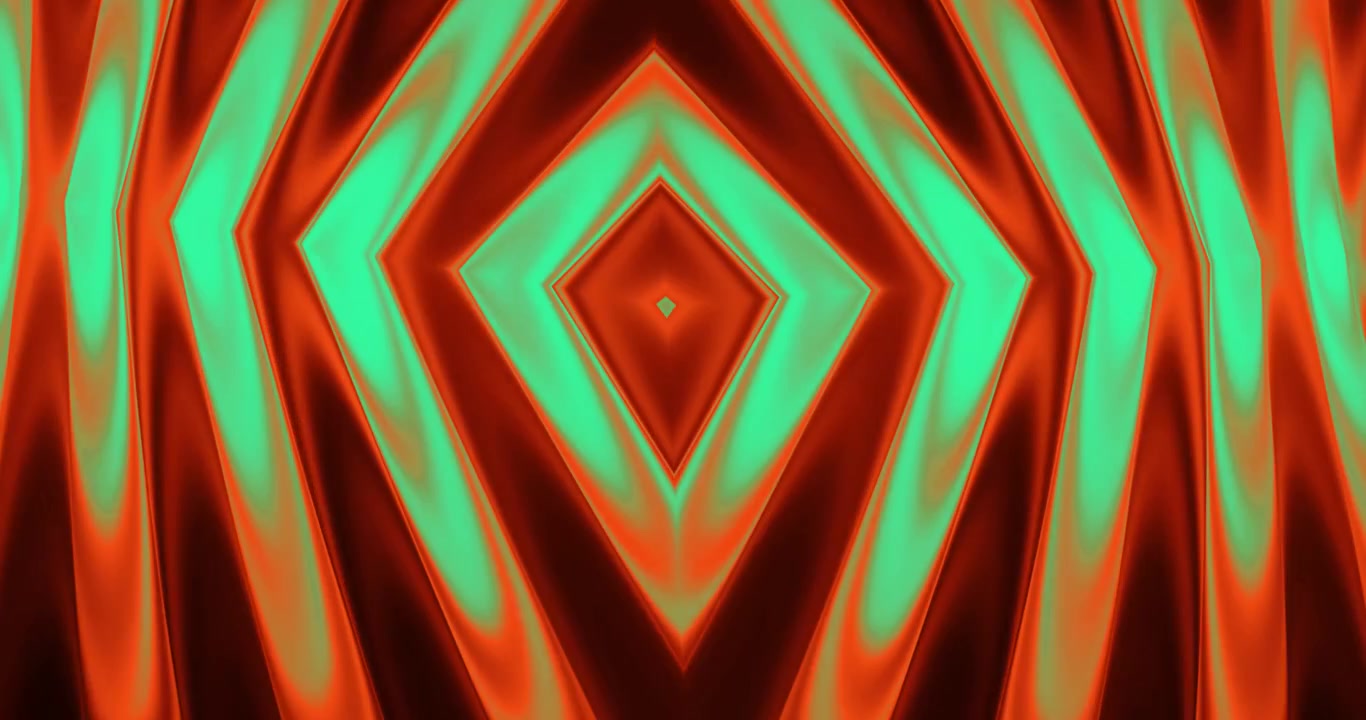 Abstract Motion Background with Pulsing Green and Orange Diamond Shapes